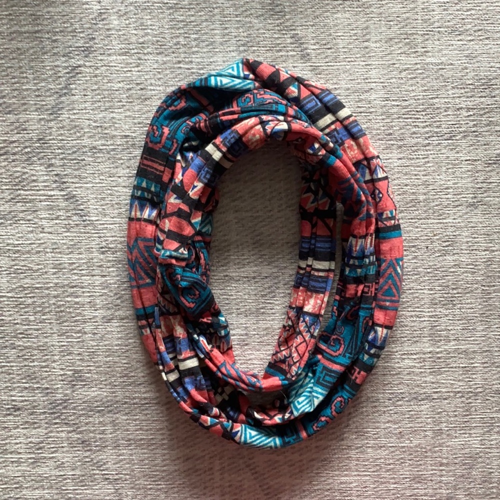 Neon Soul Aztec Patterned infinity Scarf